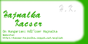 hajnalka kacser business card